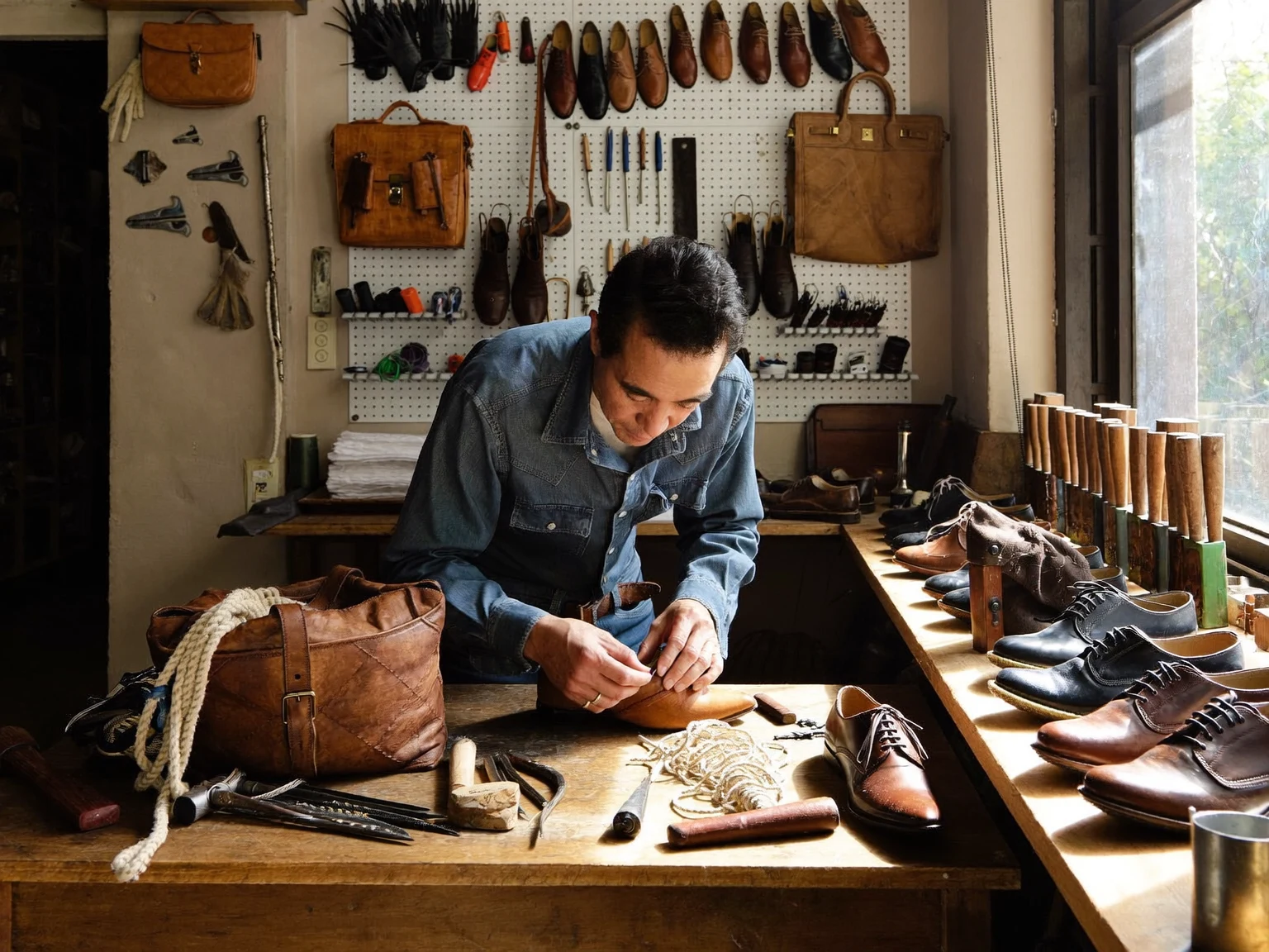 Illustrazione di scarpe e borse pronte per la valutazione